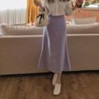 Band-waist Zip-side Skirt