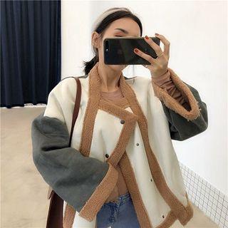 Panel Snap Button Coat As Shown In Figure - One Size