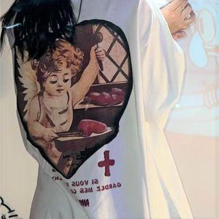 Short-sleeve Angle Print T-shirt