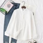 Fleece-lined Stand Collar Blouse