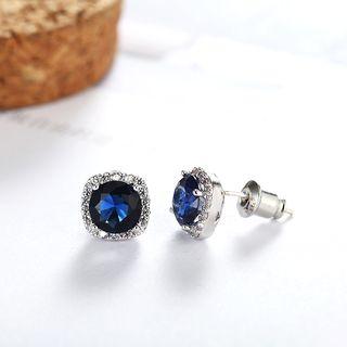 925 Sterling Silver Rhinestone Earring (various Colours)