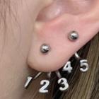 Stainless Steel Numerical Swing Earring 1 Pair - Silver - One Size