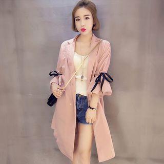 Bow Accent Chiffon Jacket