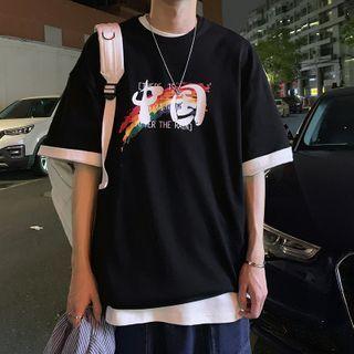 Round-neck Printed Oversize Tee