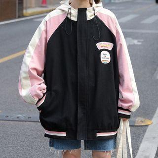 Couple Matching Color-block Hooded Jacket