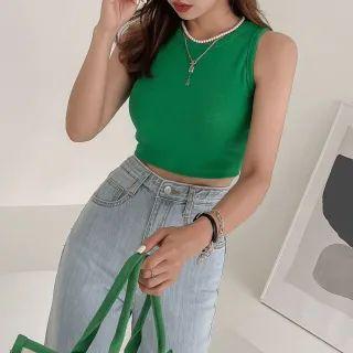 Round-neck Sleeveless Crop Top