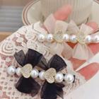 Heart Bow Faux Pearl Hair Clip