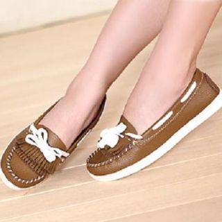 Lace-up Accent Fringed Loafers