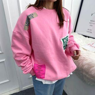 Letter Print Patch Sweatshirt