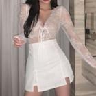 Long-sleeve Lace Top / Skorts