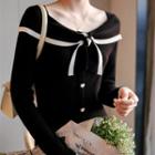 Collared Bow Knit Dress