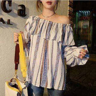 Print Off-shoulder Blouse