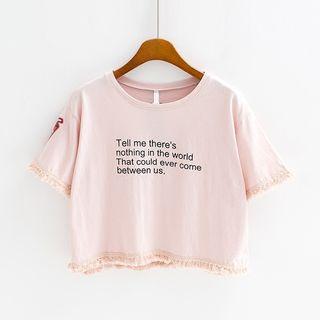 Letter Fray Short-sleeve T-shirt