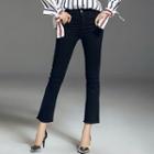 Slim-fit Plain Boot-cut Pants