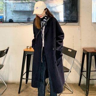 Double Breasted Coat / Striped Shirt