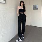 Tube Top / Heart Embroidered Harem Pants