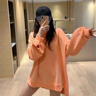 Long-sleeve Heart Embroidered Sweatshirt