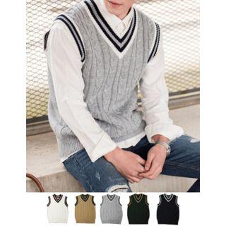 Wool-blend V-neck Vest