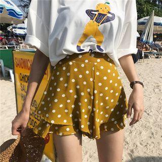 Wide-leg Dotted Shorts