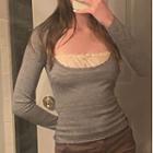 Long Sleeve Mock Two Piece Paneled T-shirt