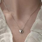 Alloy Heart Pendant Necklace 1 Set - With Chain - Silver - One Size