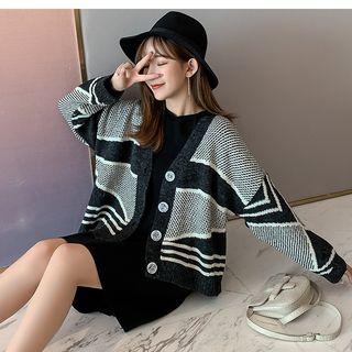 Printed Cardigan / Hooded Sweater Dress