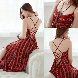 Print Open-back Midi Sundress