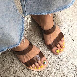 Clear-strap Mules