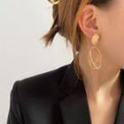 Oval Layered Alloy Fringed Earring
