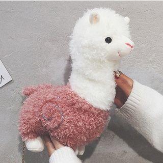 Alpaca-shaped Furry Crossbody Bag