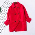 Pocket Detail Double-breasted Coat