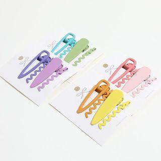 Set Of 4 - Plain Hair Clip