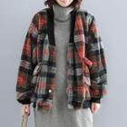 Plaid Buttoned Padded Coat