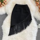 Tassel Asymmetrical Mini Skirt