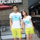 Set: Couple Matching Printed T-shirt + Shorts