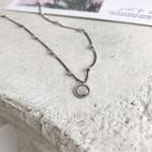 925 Sterling Silver Disc Pendant Necklace L138 - As Shown In Figure - One Size
