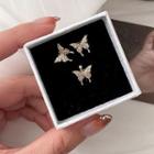 Set Of 3: Alloy Butterfly Earring