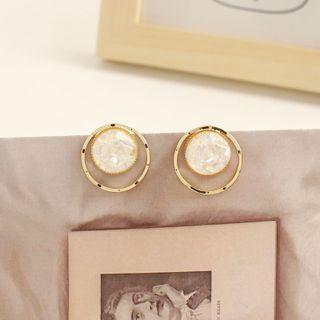 Shell Alloy Hoop Earring