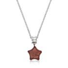 Share Of Love Ip Brown Star Charm With Roll Steel Necklace Brown - One Size