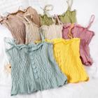Shirred Buttoned Knit Camisole