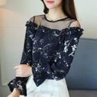 Floral Print Mock Two-piece Blouse