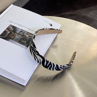 Zebra Print Fabric Headband Zebra - Black & White - One Size