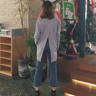 Striped Loose-fit Long Sleeve Blouse