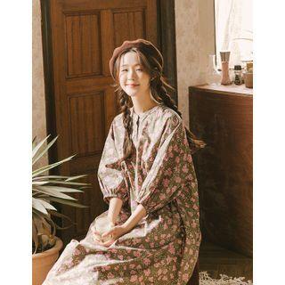 Floral Long Peasant Dress