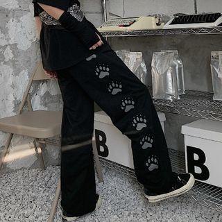 Claw Print Wide-leg Pants