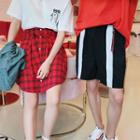 Couple Matching Plaid A-line Skirt / Shorts