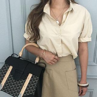 Roll-up Sleeve Cotton Shirt