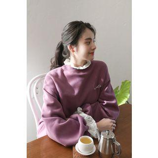 Frill-detail Brushed-fleece Lined Sweatshirt