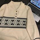 Pattern Polo Sweater Beige Almond - One Size
