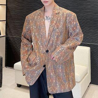 Two Button Plaid Lace Blazer